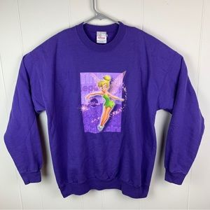 Vintage Disney Store Tinkerbell Sweatshirt Purple Adult Large